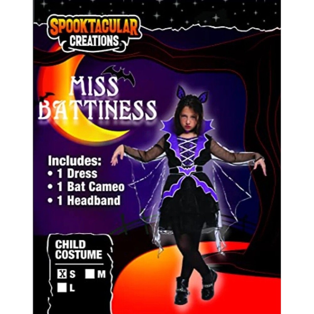 MISS BATTINESS Costume CHILD SMALL Halloween Spooktacular Creations NIP